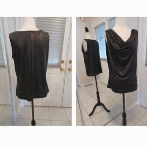 4/$40 Shiny Black Sleeveless Top - Size Medium